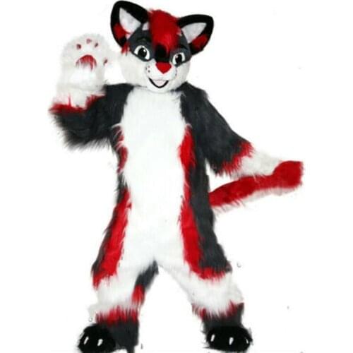 Long Fur Husky Fox Dog Mascot Costume Fursuit Cosplay Party Game Animal Fancy Dress Advertising Parade Halloween
