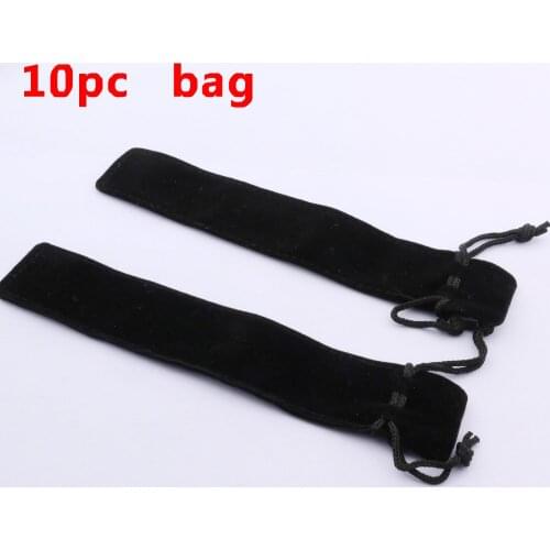 10pc Flannel Black Pen Bag 17*5*3.5CM Storage pen Bag case Business Stationery Supplies New
