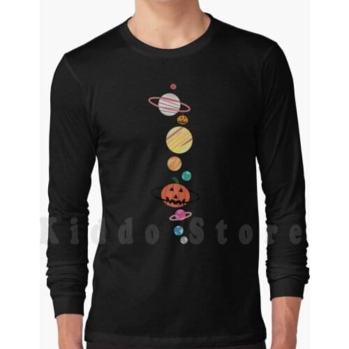 Halloween Pumpkin Planets Colour hoodies long sleeve Geeleebee Triangular Paradise Sketch Sketchy Solar System