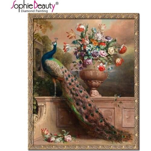 2018 Hot Sale Rushed Diy 5d Diamonds Embroidery Diamond Mosaic Peacock Peony Rich Flowers Square Painting Cross Stitch Kits
