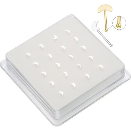 925 sterling silver nostril piercing jewelry Moon style nose pin 1 pack 20pcs fashion cute girl wmoen