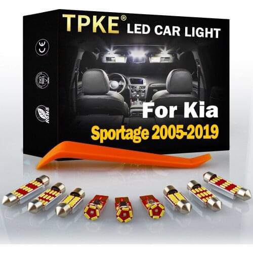 TPKE White Error Free LED Interior Light Kit For 2005-2018 2019 Kia Sportage Map Dome Trunk License Plate Lamp Car Accessories