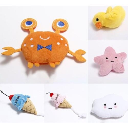 Soft Plush 1Pcs Funny Chew Training Toy Cute Cartoon Squeaky Dog Toys Interactive Game Bite-Resistant Pet Supplies