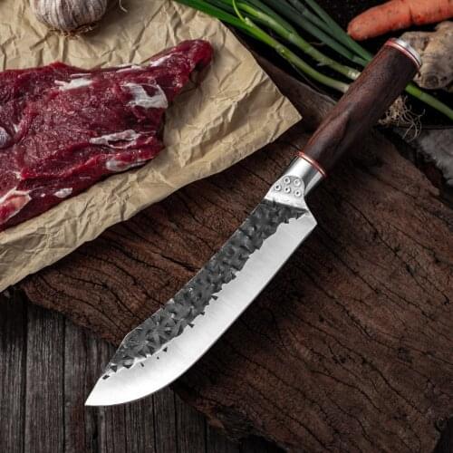 6" Inch Butcher Meat Boning Knife Handmade Forged Chef Sliced Fish Fillet Cleaver Kitchen Knives High Carbon Clad Steel