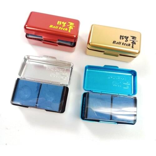 Original Ballteck 4colors optional Metal Billiards Pool chalk cases with 2pcs chalks High quality snooker chalk holders