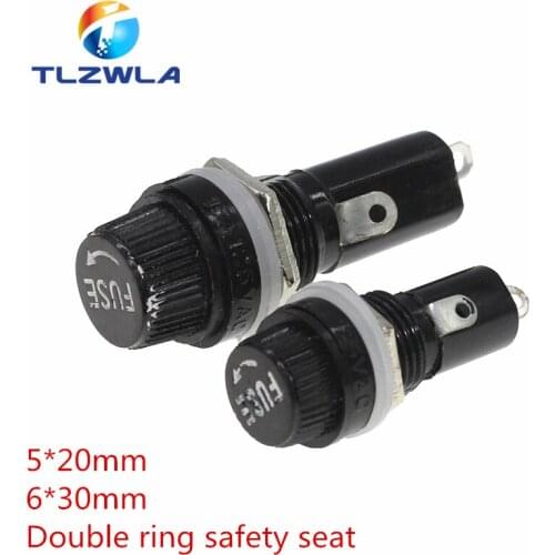 10PCS BLX 5*20 6*30MM Fuse Safety Tube Seat Black Knob Seat PCB 5x20mm Fuse Socket 6x30 The Base