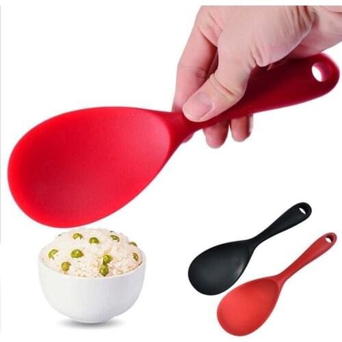 Silicone Home Use Large Long Handle Spoon High Grade Mixing Ladle Cooking Kitchen Soup Spoons Tableware Kitchen Accessories