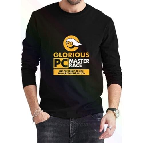 Glorious PC Gaming Master Race Logo Classic T-Shirt 2021 Newest Summer Mens Long Sleeve Popular Tees Shirt Tops Novel Unisex