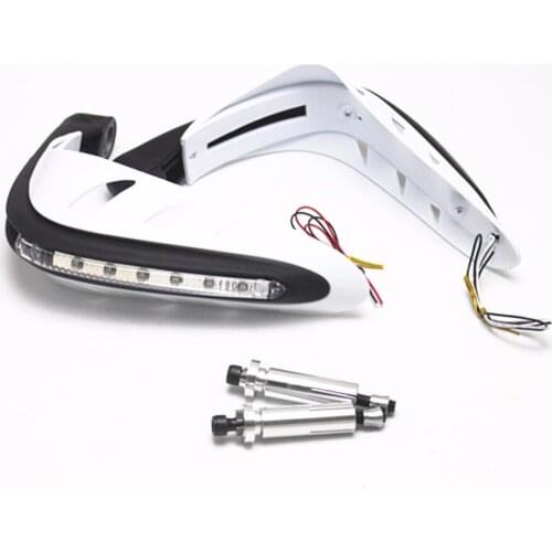 7/8" Motorcycle LED Turn Signal Light Brush Bar Hand Guards Handguard White Dirt bike For Honda Yamaha Kawasaki Suzuki