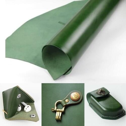 Dark Green Colored vegetable tanned leather Tochigi style full grain handmade leather craft DIY tools genuine leather material