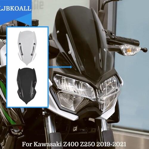 Motorcycle Windshield Windscreen Airflow Wind Screen Shield Deflector for Kawasaki Z250 Z400 2019-2021 2020 Z 400 Accessories