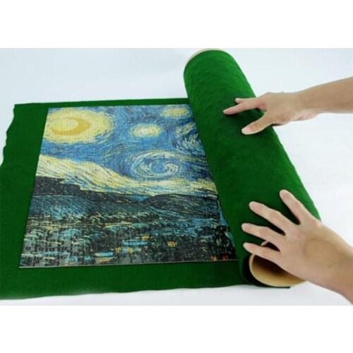 Roll Mat for Storage 500/1000 Pieces Jigsaw Puzzle Blanket Random Color Space-saving Puzzles Assemble Felt Accessories Part