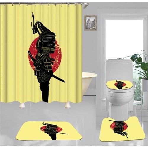 Waterproof Bathing Bathroom Shower Curtain Set Non-Slip Bath Mat Rug Carpet Sets Toilet Cover Home Decor Bathroom Decor