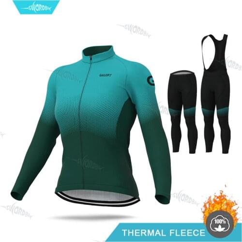 Winter Woman Cycling Clothing Mtb Bicycle Cycling Jersey Sport Kit Female Ciclismo Long Sleeve Road Bike Riding Shirt Suit Wear