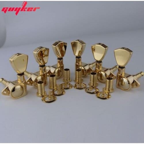 1 Set GUYKER Guitar Machine Heads Tuners Trapezium Button Gold