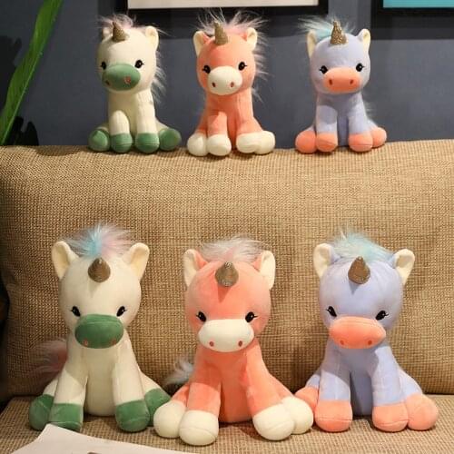 1pc 28-45cm Cute Pink Unicorn Plush Toy Little Flying Horse Doll Childrens Doll Sleeping Doll Birthday Gift For Children
