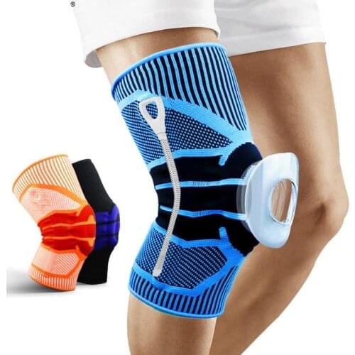 1PCS Knee Patella Protector Brace Silicone Spring Knee Pad Basketball Running Compression Knee Sleeve Support Sports Kneepads