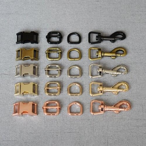 100 sets 15mm Metal hardware D ring belt straps slider side release buckle spring hook High quality hardware accessories