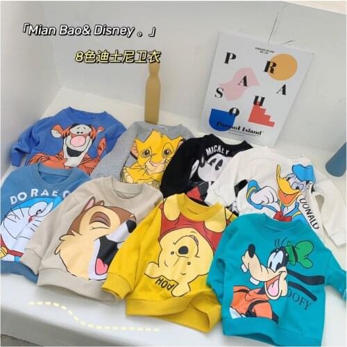 2020 New Hoodies For Children Baby Boy Sweater Jumpers Wei Clothing Disney Winnie The Pooh Donald Lion King Kids Autumn Clothes