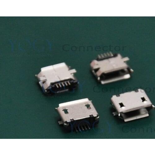 30 pcs/lot)1.5mm 5pin Type-B Micro USB Female Connector Receptacle, SMT 2 Fixed feet, fit for PCB