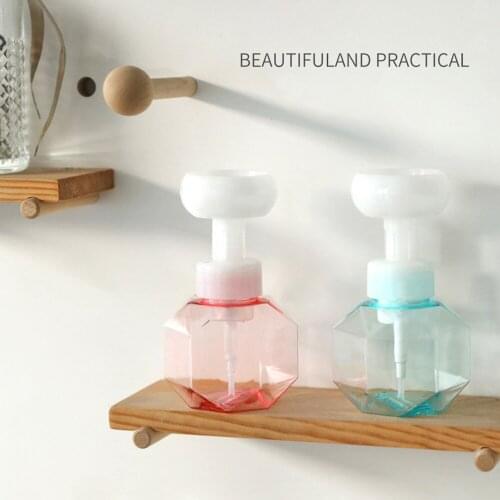 300ml Liquid Soap Dispenser Flower Shape Foam Foaming Pump Empty Bottle Plastic Clear Bottle Shower Gel Foam Pump Bottle