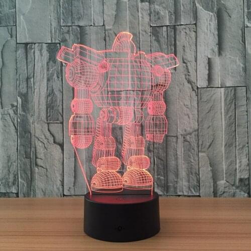 Robot 3D Lamp 7 Color Led Night Lamps for Kids Touch Led USB Table Lampara Lampe Baby Sleeping Nightlight Illusion Sensor Led