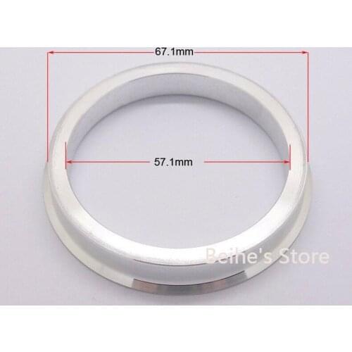 4pcs Silver Aluminum Alloy Wheel Spacer Hub Centric Rings 67.1OD to 57.1ID