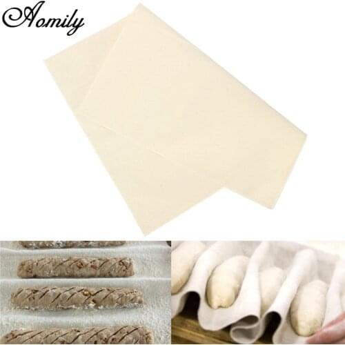 Aomily Proofing Linen Flax Cloth Dough Bakers Pans Proving Bread Baguette Fermented Cloth Baking Mat Pastry Baking Kitchen Tool
