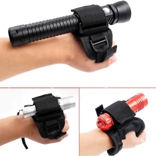 Outdoor EDC Flashlight Holder Cover Camping Torch Wrist Belt Molle Pouch Arm Mount Wrist Strap Holster Glove for Huntiing