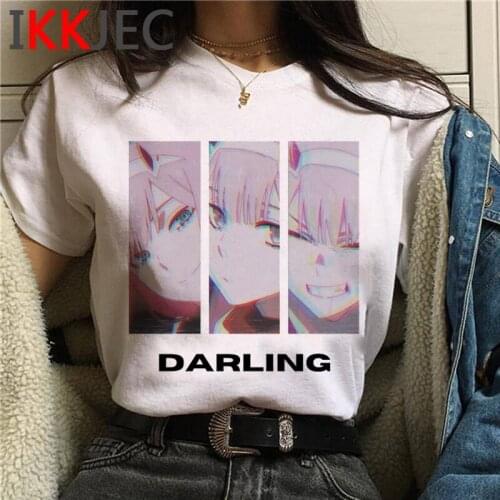 Darling in the Franxx Zero Two Aesthetic Manga t shirt male tumblr couple plus size harajuku 2021 t-shirt vintage