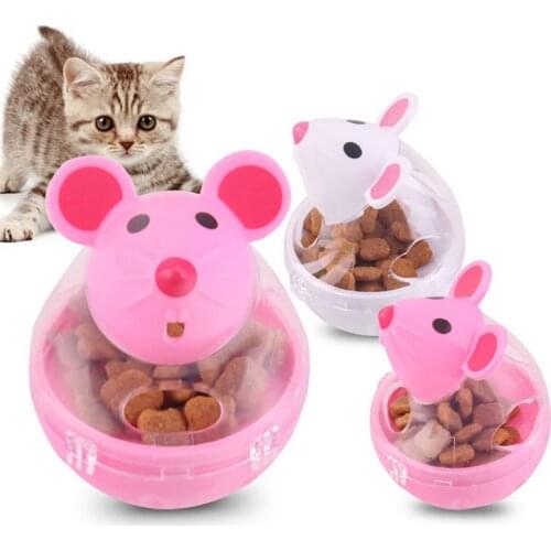 Pet Feeder Toy Cat Mice Food Rolling Leakage Dispenser Bowl Playing Training Educational For Cat Kitten Cats Toy 1PC