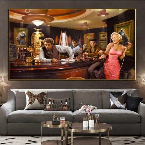 James Dean Marilyn Monroe Elvis Presley Canvas Paintings Posters and Prints Wall Art Pictures for Living Room Decor