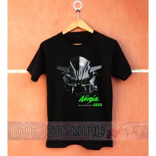 Print T-Shirt Mens Classic Japanese Motorcycle Fans Ninja Tshirt Motorcycle New Logo H2 Racer Men Tee Shirt ZX 23 O-Neck T-shirt