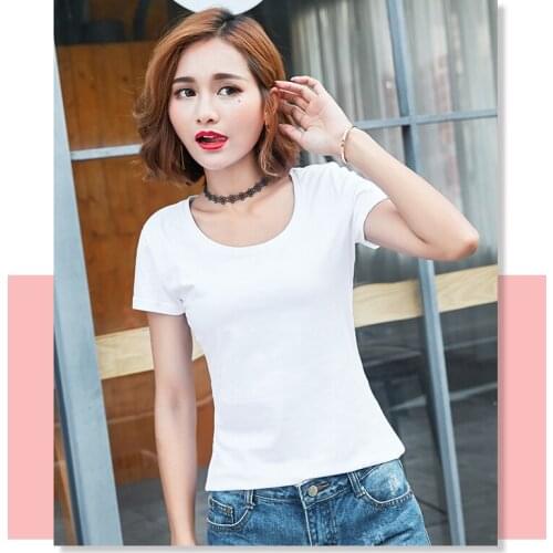 Summer sexy shoulder-length loose half sleeve T-shirt women summer size watch machine short sleeve