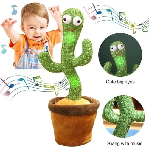 Talking Toy Dancing Kawaii Cactus Doll Speak Talk Sound Record Repeat Toy Can Sing And Dance Cactus Toys Kids Education Toy Gift