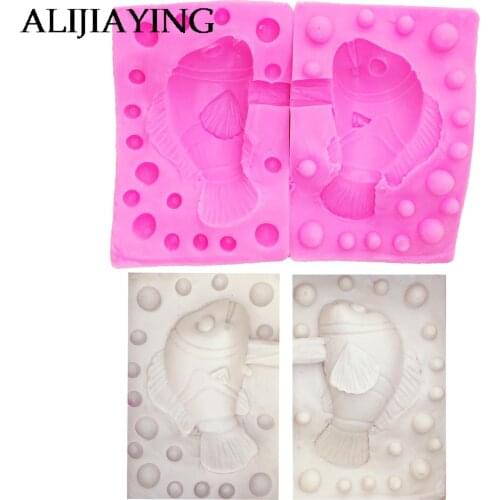 M1129 3D Fish Chocolate Molds Bakeware Silicone Cake Mould Fondant Decorating Bakeware Food Grade Silicone Mold Cake Tools