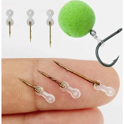 12pcs Metal Bait Spike Carp Fishing Accessories Bait Sting Boilies Pin with Clear Rubber Corn Ronnie Hair Rig Carp Feeder Tackle