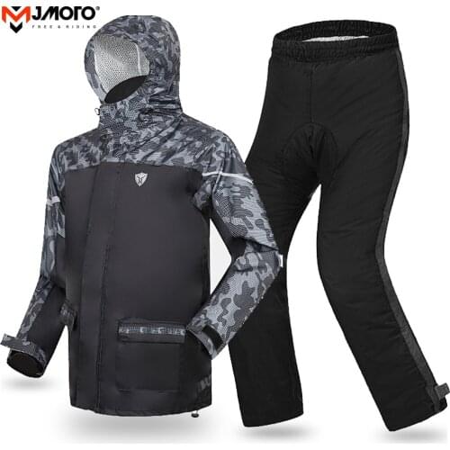 100% Waterproof Raincoat Pants For Motorcycle Rain Suits Reflective Double Cuffs Men Motocross Rain Hoodie Pants Cycling Bicycle