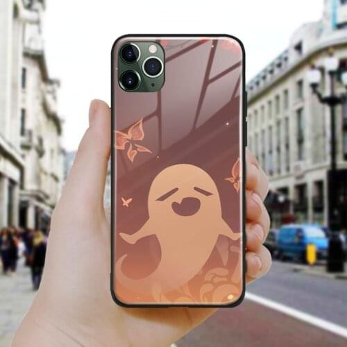 Genshin impact hutao cute art Soft Silicone Glass Phone Case Cover Shell For iPhone SE 6 6s 7 8 Plus X XR XS 11 12 Mini Pro Max