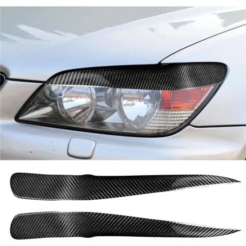 Real Carbon Fiber Front Headlight Eyelids Eyebrow Cover for Lexus IS200 1998-2005 Exterior Decorative Accessories