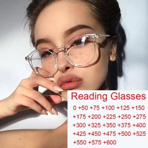 Optical Eye Glasses Frames for Women Men Ultralight Round Transparent Anti Blue Light Reading Glasses Computer Accessories +3 +6