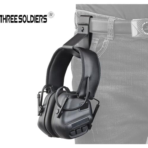 Tactical Earphone Stand Holder Suitable For MOEEL Waist Walker IMPACT MAS Peltor Headset Hang Buckle Hook Clip Clamp