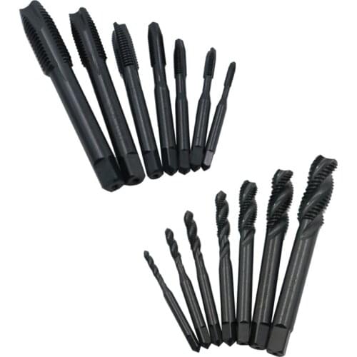 Straight /Spiral Thread Tap Drill Bit Hand Screw Taps Sets HSS M2 Polished Hole Grinding Hand Tool Accessories 896B