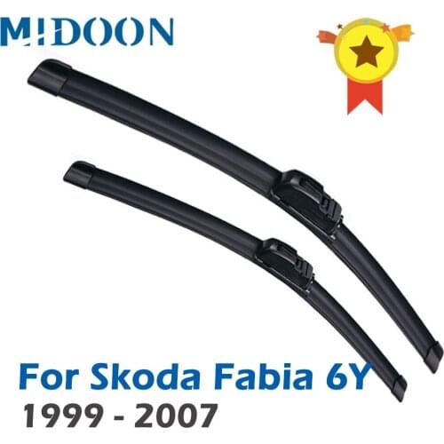 MIDOON Wiper Front Wiper Blades For Skoda Fabia 6Y 1999 - 2007 2003 2004 2005 2006 Windshield Windscreen Front Window 21"+19"
