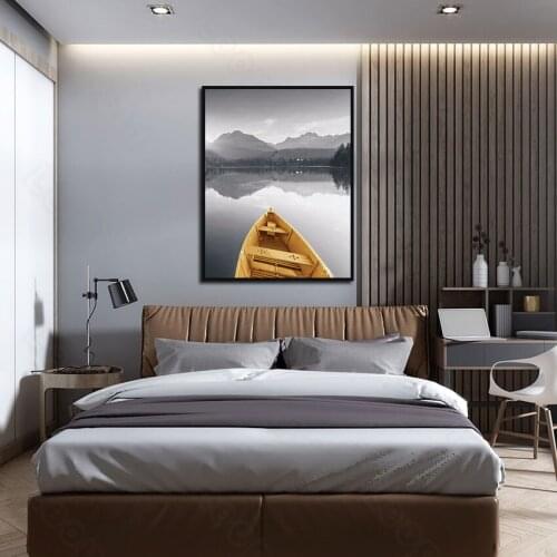 Modern Art Chinese Style Mountain and Water Decorative Painting Poster Decorative Painting Living Room Background Wall Sticker