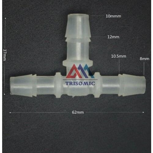 8mm*10mm*8mm T type Reducing Connector Tube Joiner Material PP Plastic Fitting Fish Tank Airline Aquarium