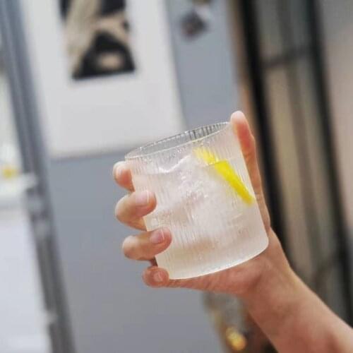 Striped Glass Coffee Mug Heat Resistant Healthy Tea Whiskey Beer Glass Cups Juice Milk Drink Mug Home Bar Transparent Drinkware