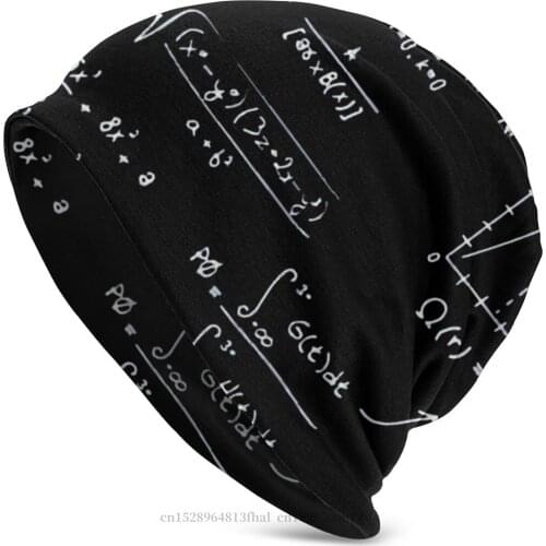 Universal Solution Bonnet Homme Fashion Knitting Hat Physics Mathematics Subject Formula Skullies Beanies Caps For Men Women
