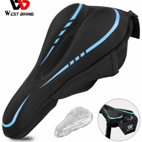 WEST BIKING Bike Seat Cushion Cover High Elasticity Breathable Anti-Slip Bicycle Saddle Cover With Pocket Cycling Accessories