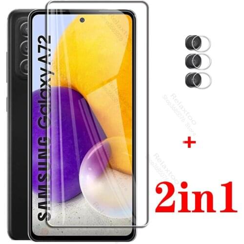 2in1 protective glass For samsung galaxy a72 5G case glass galaxy A72 A 72 72A tempered glass samsun gakxi A72 2021 phone cover